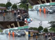 Diguyur Hujan, Personel Dishub Deli Serdang Tetap Siaga Amankan Kunjungan Bupati dan Wakil Bupati Deli Serdang ke RSUD Kecamatan Bangun Purba