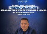 Selisih 8 Suara Ungguli Rivalnya, Yusnar Al-Banjari Nahkodai Wartawan Mitra Humas Polres Serdang Bedagai Periode 2026–2028