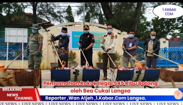 Digulung Habis! 545 Ribu Rokok Ilegal Dibakar di Langsa, Negara Selamatkan Rp886 Juta