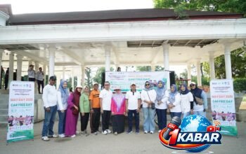 PTPN IV Regional VI Bersama Disnaker Langsa Bagikan Bubur Gratis Peringati Hari Buruh Nasional di Car Free Day